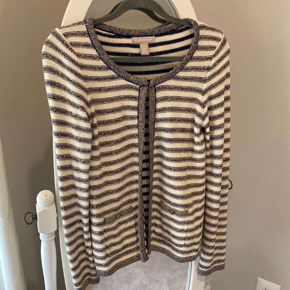 Banana Republic navy striped cardigan Size S
